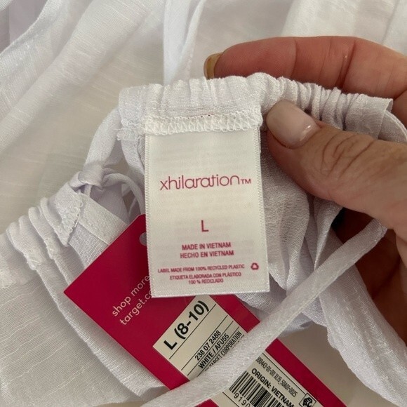 NEW Xhilaration White Coverup Dress size Large - Picture 6 of 7